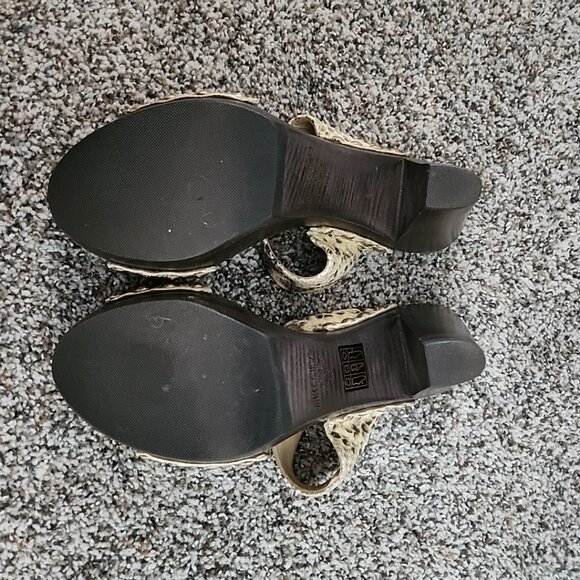Jimmy Choo Snakeskin Python Slides Sandal Wooden Studded Heels Sz 40 - Picture 3 of 9